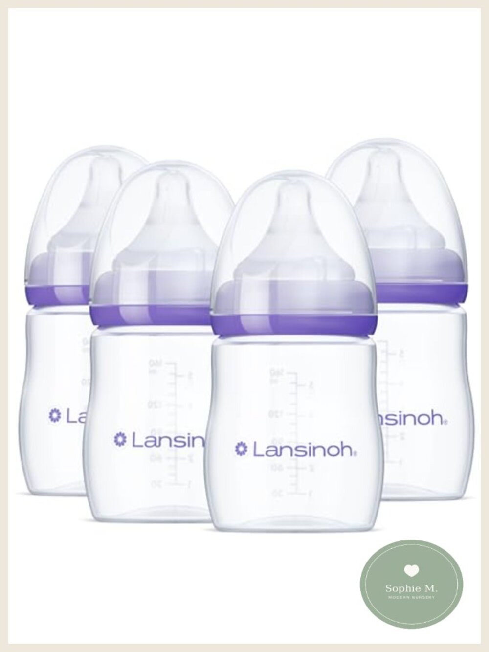 Lansinoh Anti-Colic Baby Bottles 5oz 4-Pack BPA Free Newborn Nipples